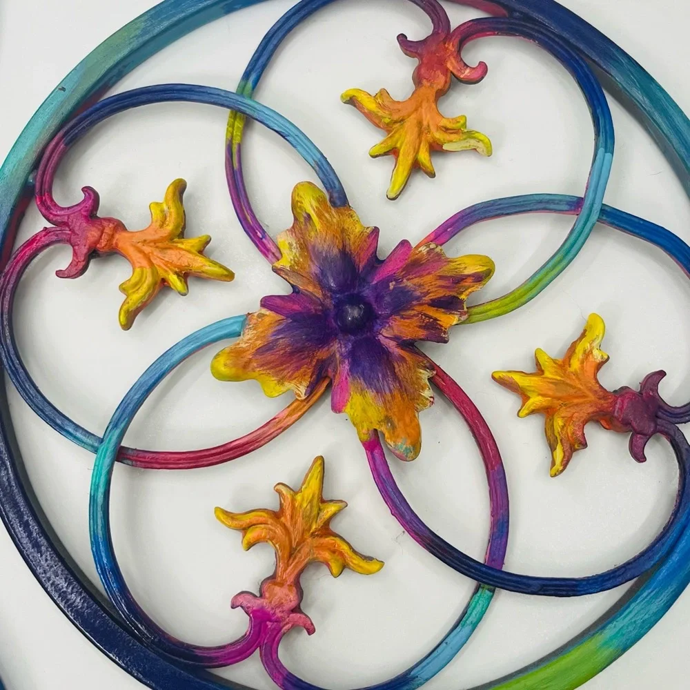 Ornate Rainbow Metal Wall Decor